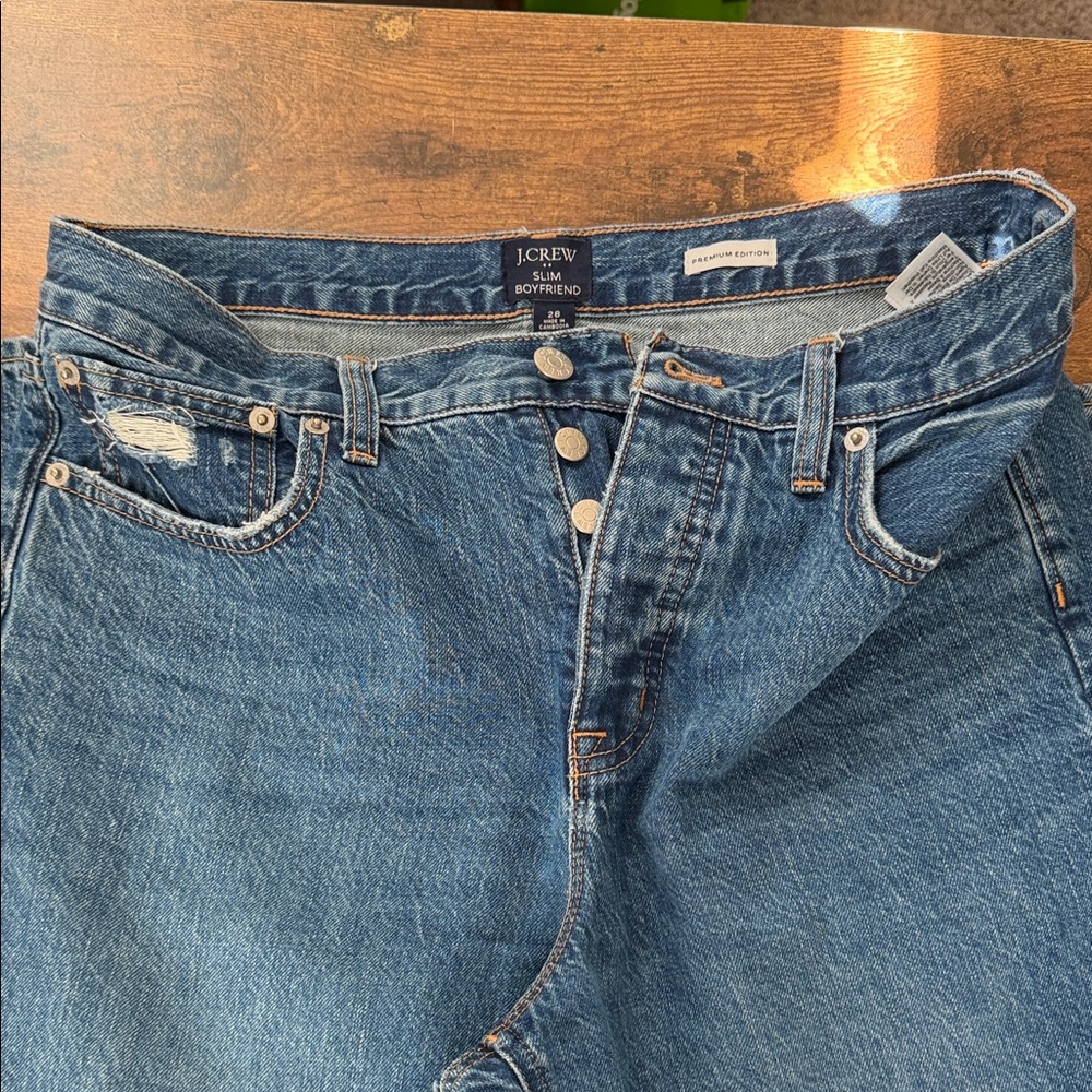 J. Crew Women's Slim Boyfriend in Classic Blue - Picture 2 of 8